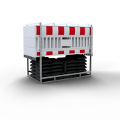 SET | with 20 panel fences | and 21 base plates | on multi-pallet | with lamp adapter | with red/white foil, type RA1/A | type of barrier ULTRA white